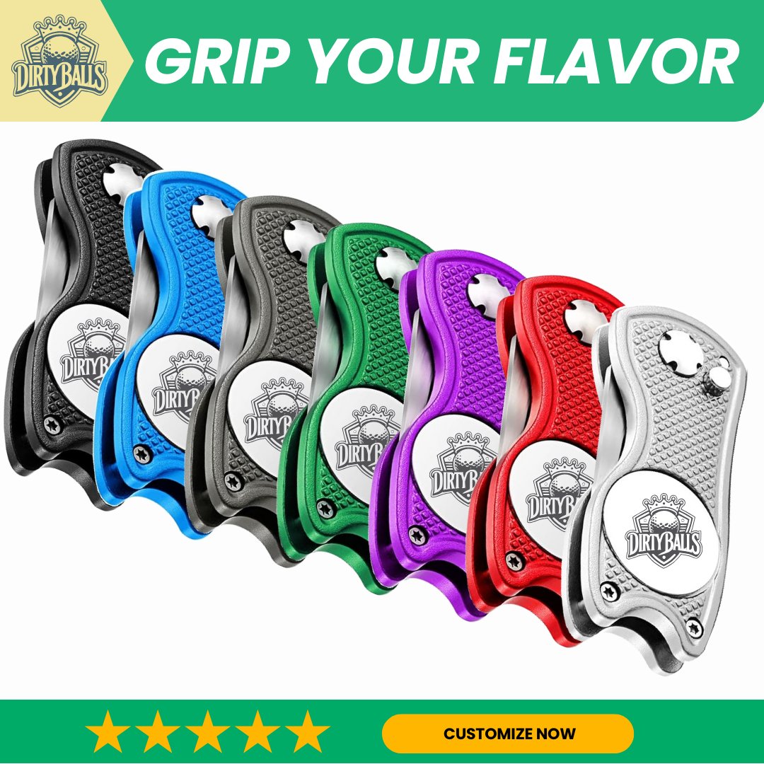 The Fixer – All-Metal Divot Tool w/Switchblade-Style Fork, Custom Magnetic Ball Marker & Club Grip Saver – Customized Golf Accessories Gift – Built to Dirty The Greens, Not Break 'Em